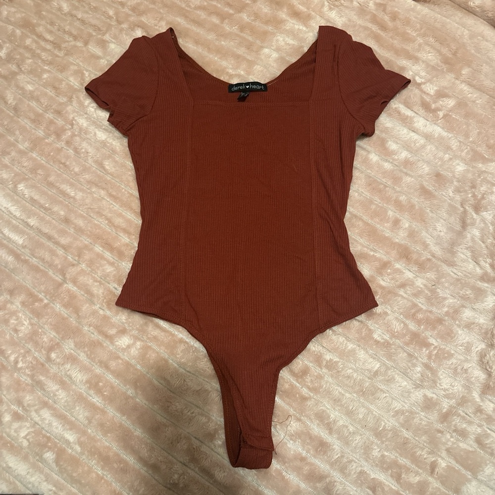 Derek Heart Brick Red Bodysuit
